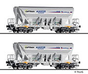 010-01054 - TT - 2-tlg. Güterwagenset mit zwei Selbstentladewagen Faccns, Captrain / Eurovia, Ep. VI